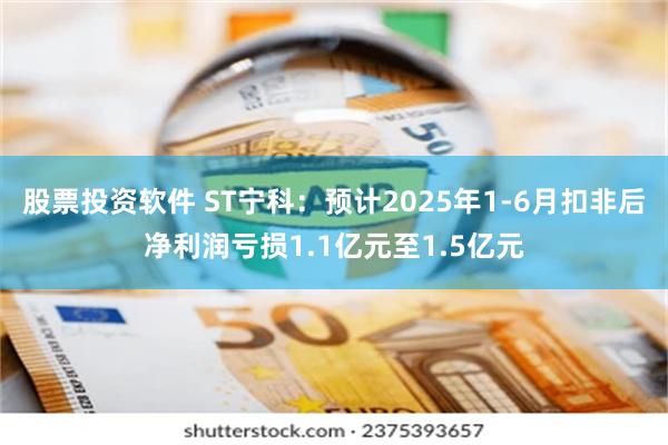 股票投资软件 ST宁科：预计2025年1-6月扣非后净利润亏损1.1亿元至1.5亿元