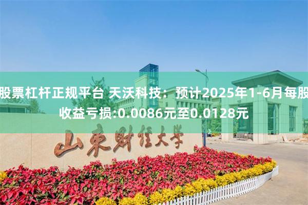 股票杠杆正规平台 天沃科技：预计2025年1-6月每股收益亏损:0.0086元至0.0128元