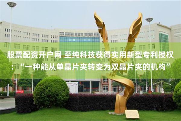 股票配资开户网 至纯科技获得实用新型专利授权：“一种能从单晶片夹转变为双晶片夹的机构”