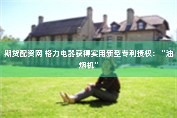 期货配资网 格力电器获得实用新型专利授权：“油烟机”