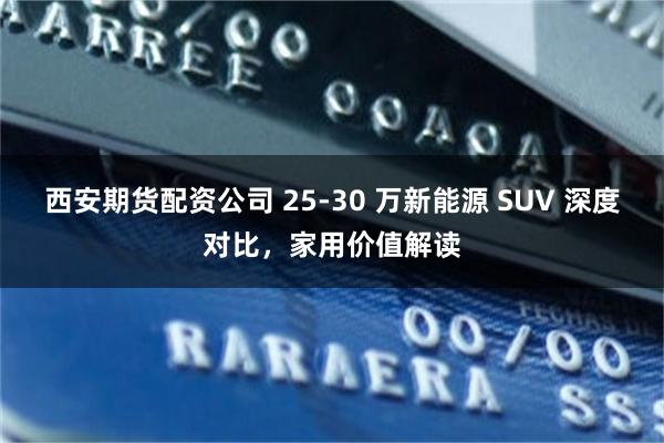 西安期货配资公司 25-30 万新能源 SUV 深度对比，家用价值解读