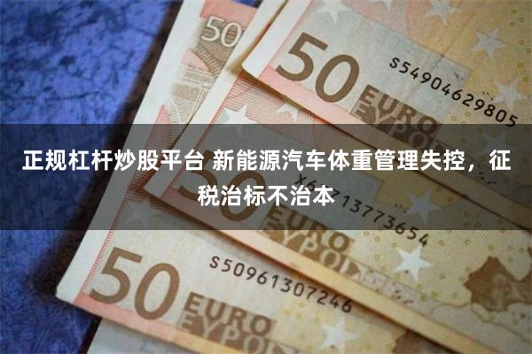 正规杠杆炒股平台 新能源汽车体重管理失控，征税治标不治本