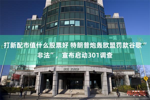 打新配市值什么股票好 特朗普炮轰欧盟罚款谷歌“非法”，宣布启动301调查