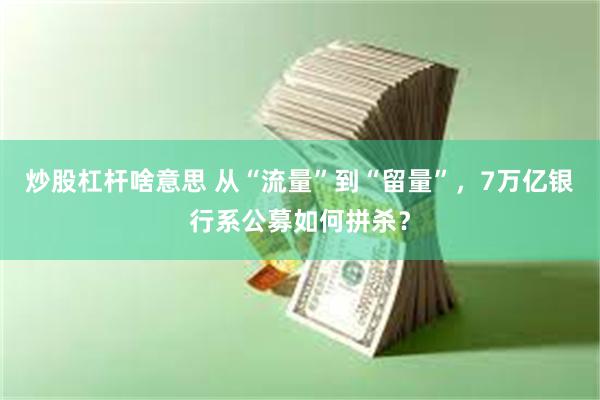 炒股杠杆啥意思 从“流量”到“留量”，7万亿银行系公募如何拼杀？