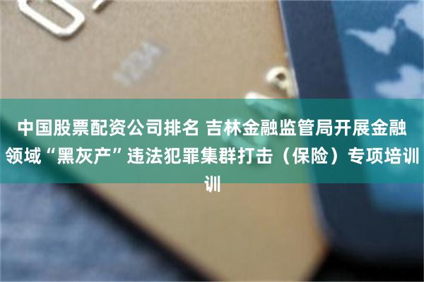 中国股票配资公司排名 吉林金融监管局开展金融领域“黑灰产”违法犯罪集群打击（保险）专项培训