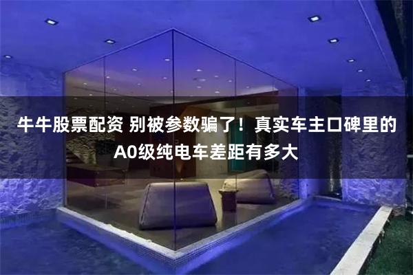 牛牛股票配资 别被参数骗了！真实车主口碑里的A0级纯电车差距有多大