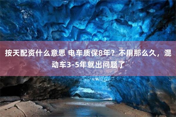 按天配资什么意思 电车质保8年？不用那么久，混动车3-5年就出问题了