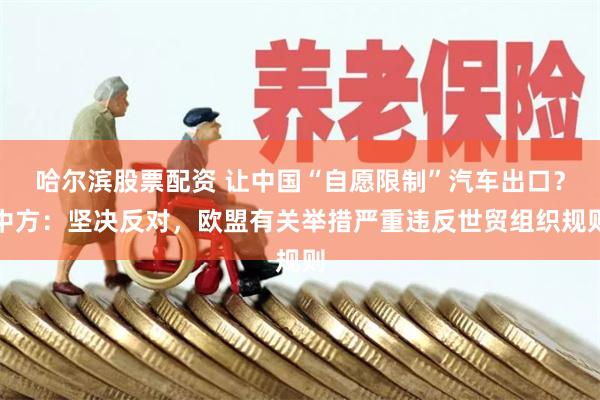 哈尔滨股票配资 让中国“自愿限制”汽车出口？中方：坚决反对，欧盟有关举措严重违反世贸组织规则